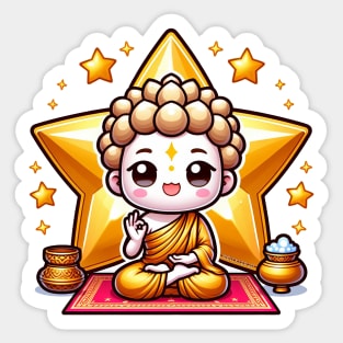 Vidyaraja Gold Buddah God Sticker